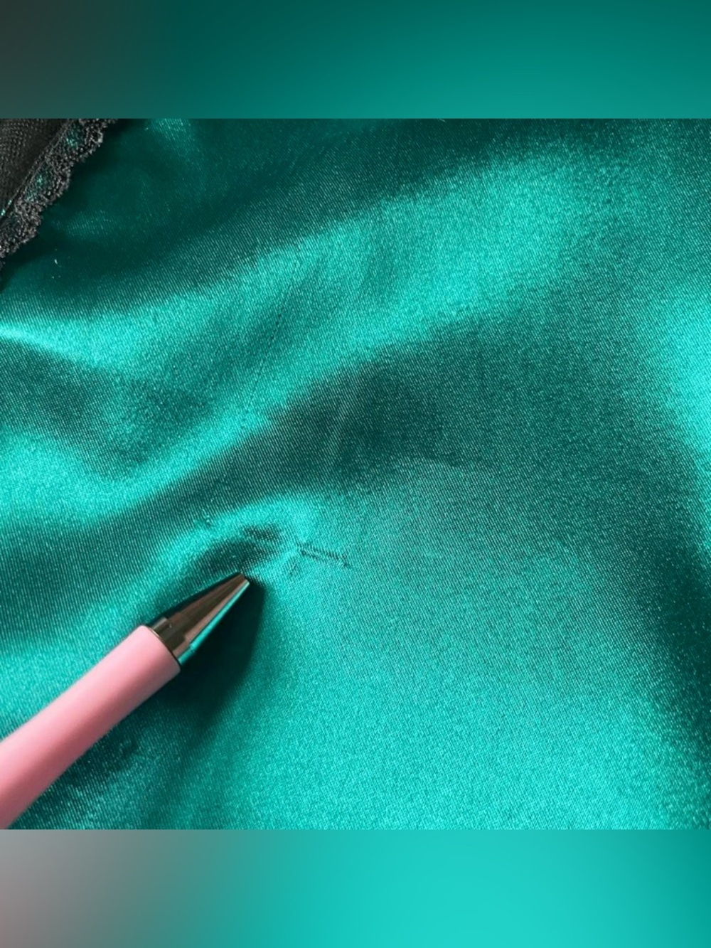 Vintage 00s Fredericks of Hollywood Green Satin Lace Lingerie Slip Dress Size L - Picture 6 of 8